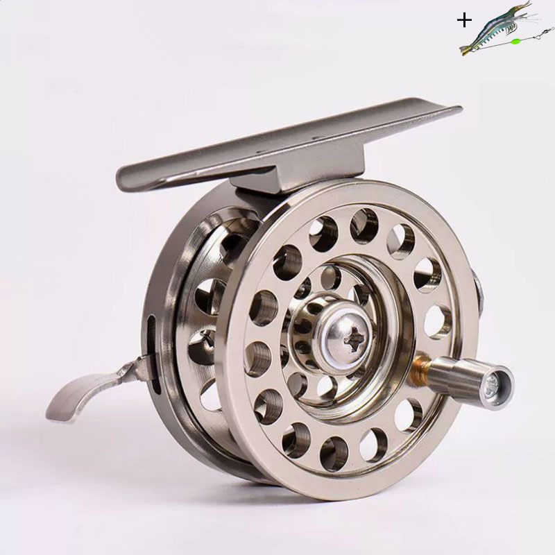 Ice Fishing Line - アルミ合金製CNCフライフィッシングリール、左右両用、フロントドラグ式、淡水・氷上釣り用具に適しています。