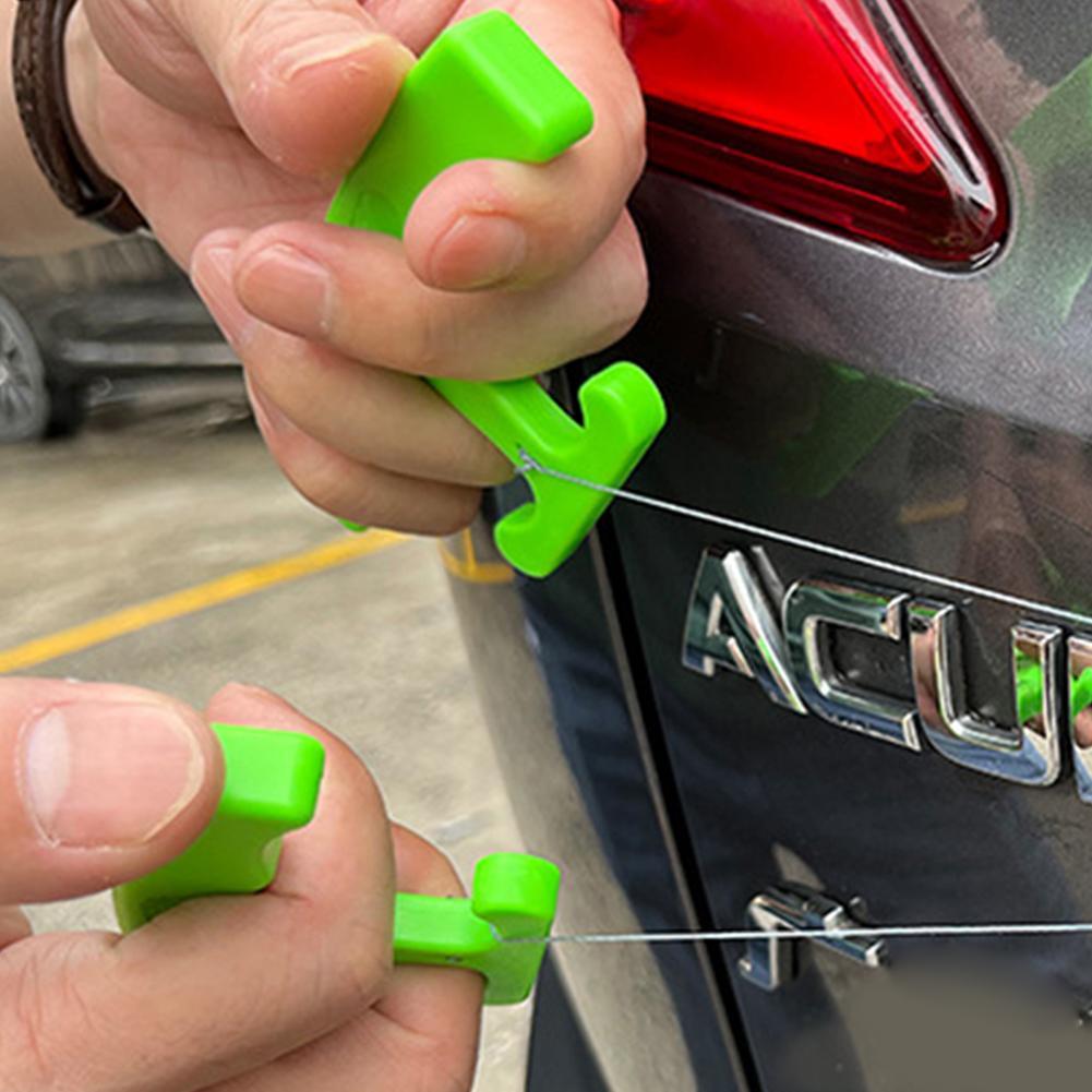 Monofilament Line - 車のエンブレム除去ツールキット 人間工学に基づいたロゴ＆ステッカー除去ツール プロ仕様の車体デバッジキット 釣り糸付き