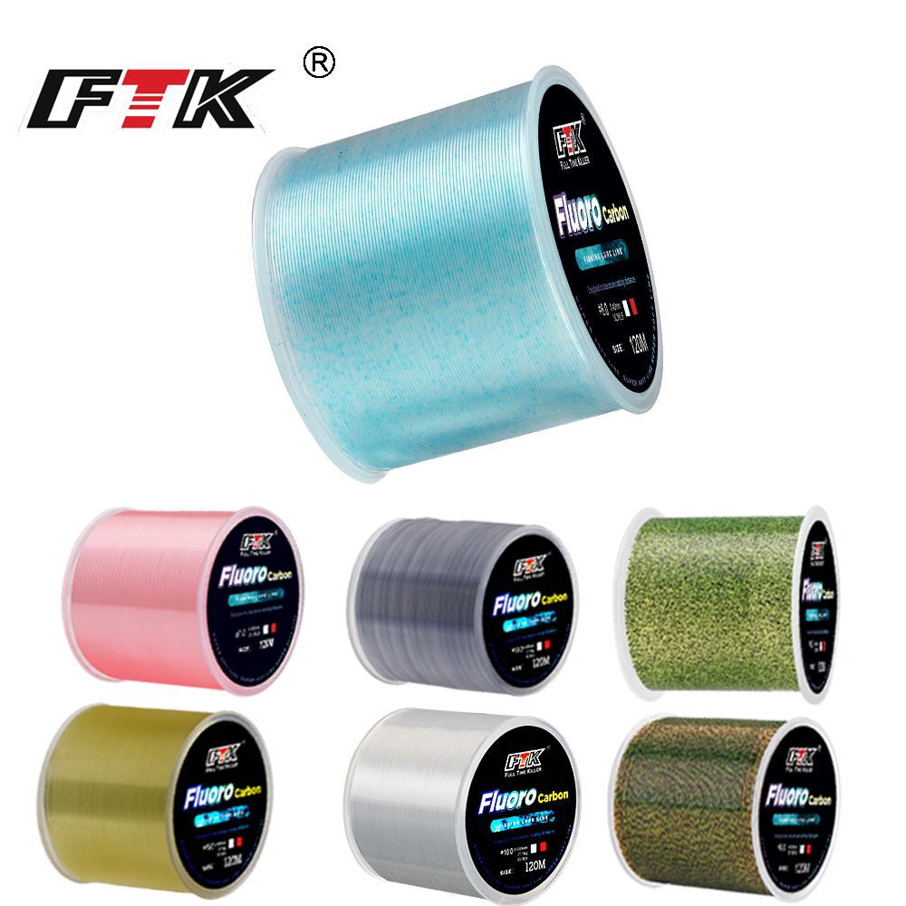 Fluorocarbon Line - FTK 120 メートル目に見えない釣り糸スペックルフルオロカーボンコーティング釣り糸 0.20 ミリメートル-0.50 ミリメートル