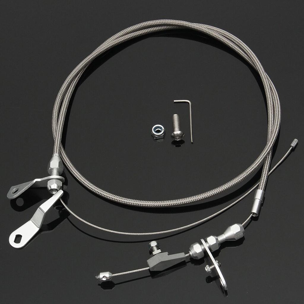 Braided Line - アクセルガススロットルケーブルステンレス編組デテントラインフォード C6 トランスミッションに適合スムーズなシフト操作