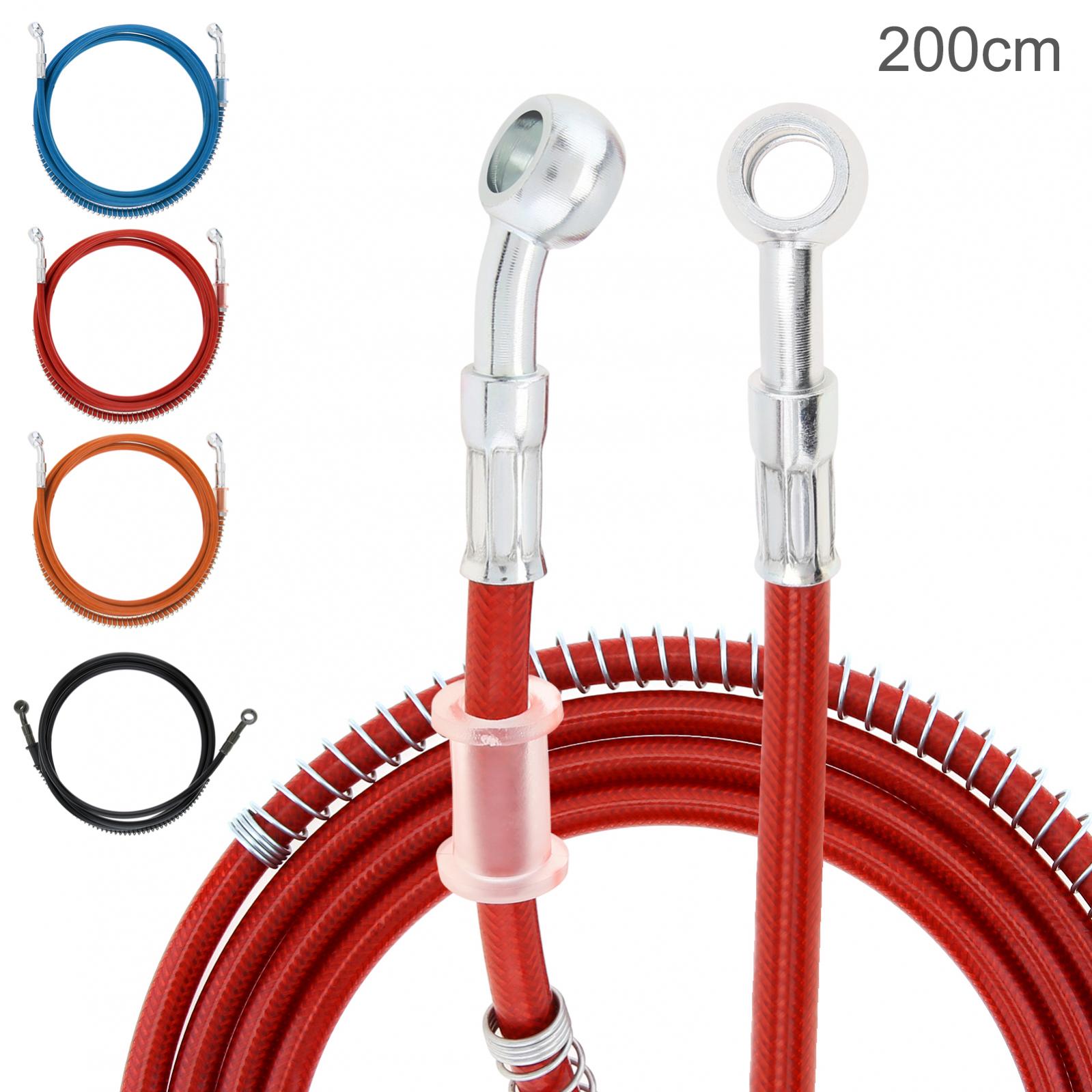 Braided Line - 編組油圧ブレーキホース,200cm,ステンレス鋼ブレーキケーブル,オートバイ用,ユニバーサルレース用